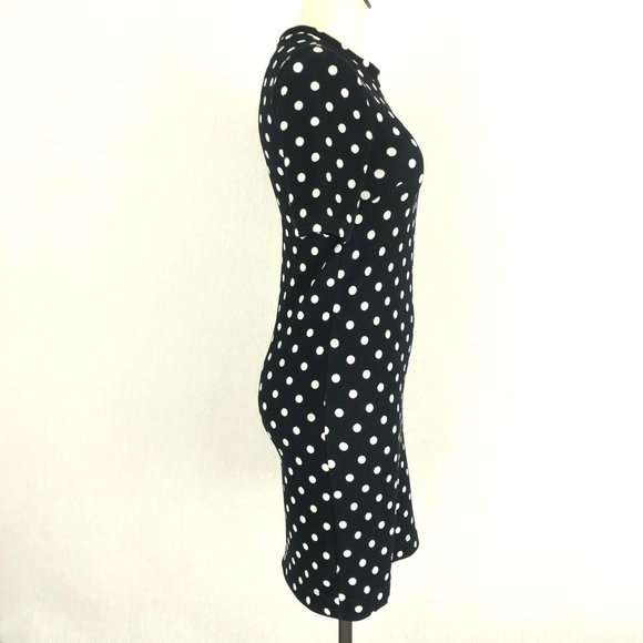 H&M Divided Navy Blue White Polka Dot Dress Sz 6 - Picture 4 of 8